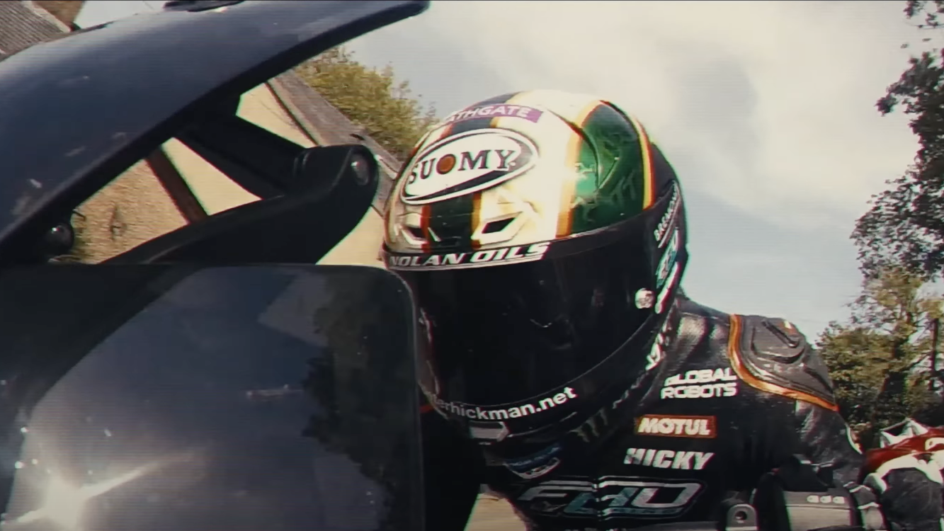 Hickman riding the BMW M 1000 XR at the TT